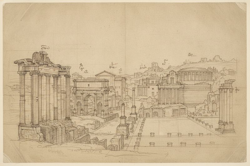 Sketch of Roman Forum & Palatine, Rome