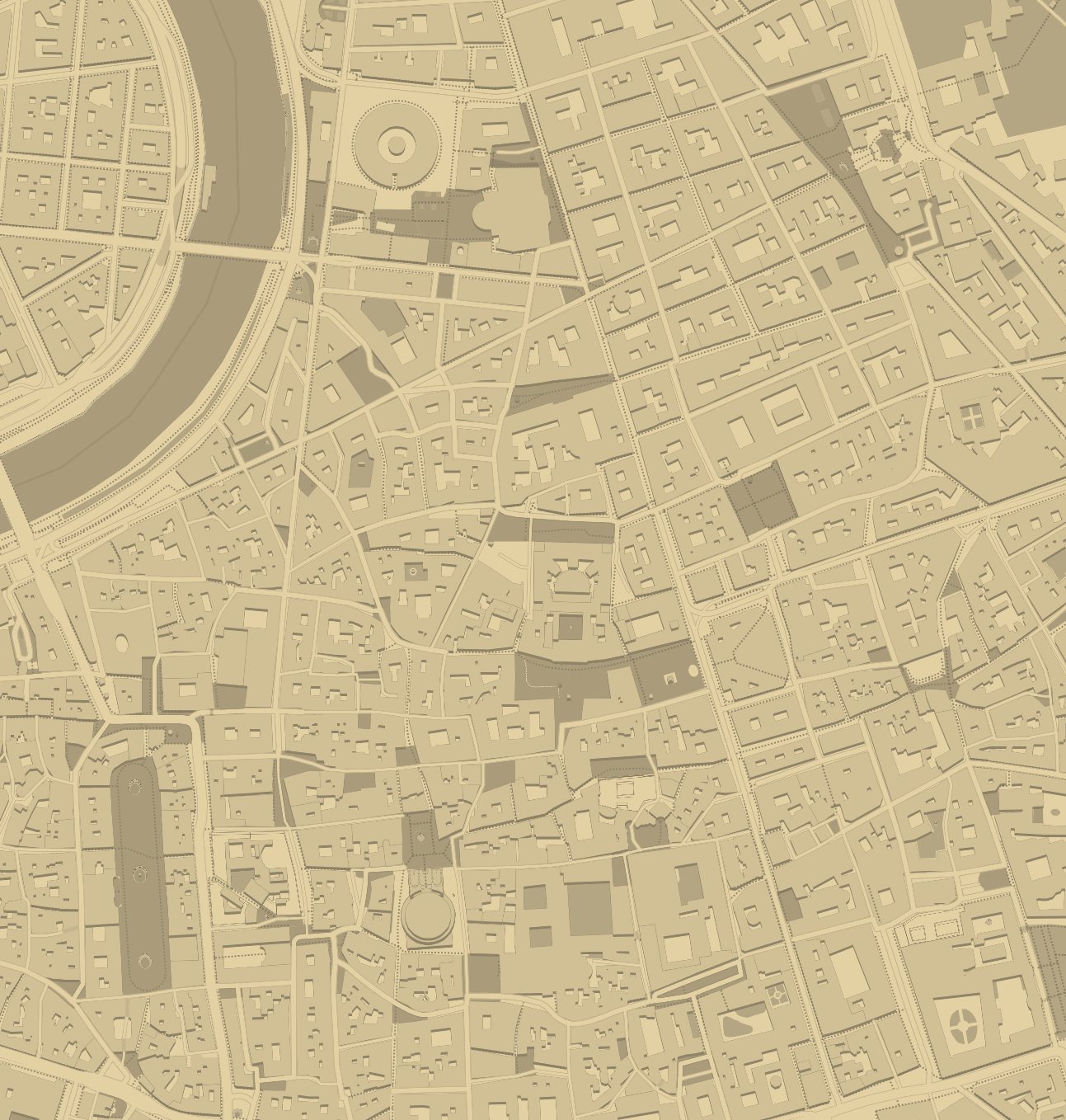 Street map of Rome with the 8 stops of the free walking tour plotted from Piazza Navona to The Spanish Steps